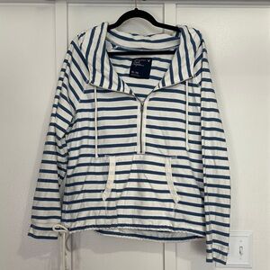American Eagle Outfitters Blue and White Striped Hoodie